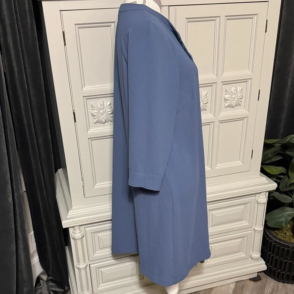 H&M Elegant Blue Women's Knee Length Dress Size 10 - Picture 6 of 10